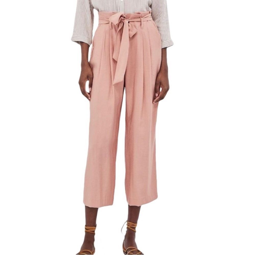 ZARA BASIC SIZE 2 HIGH WAISTED PAPER BAG PANTS